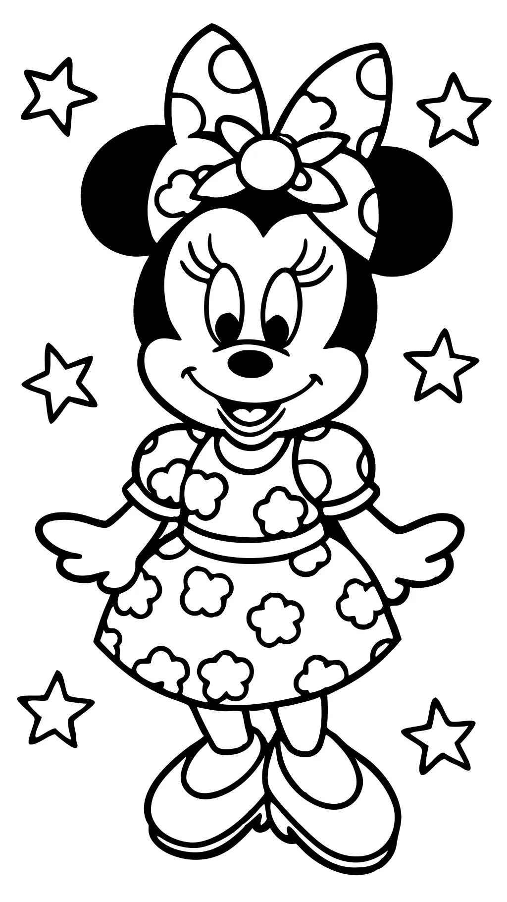 minnie mouse coloring page printable